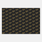 Elegant Black, Red, Blue, Imitate Gold 12. Event # Geschenkpapier Set (Vorderseite)