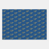 Elegant Black, Red, Blue, Imitate Gold 13. Event # Geschenkpapier Set (Vorderseite 3)