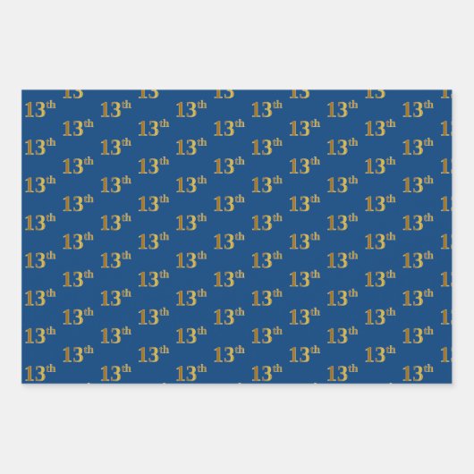 Elegant Black, Red, Blue, Imitate Gold 13. Event # Geschenkpapier Set (Vorderseite 3)