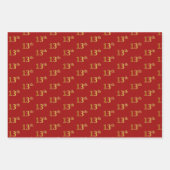 Elegant Black, Red, Blue, Imitate Gold 13. Event # Geschenkpapier Set (Vorderseite 2)