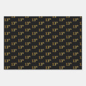 Elegant Black, Red, Blue, Imitate Gold 13. Event # Geschenkpapier Set (Vorderseite)