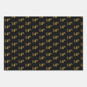 Elegant Black, Red, Blue, Imitate Gold 14. Event # Geschenkpapier Set (Vorderseite)