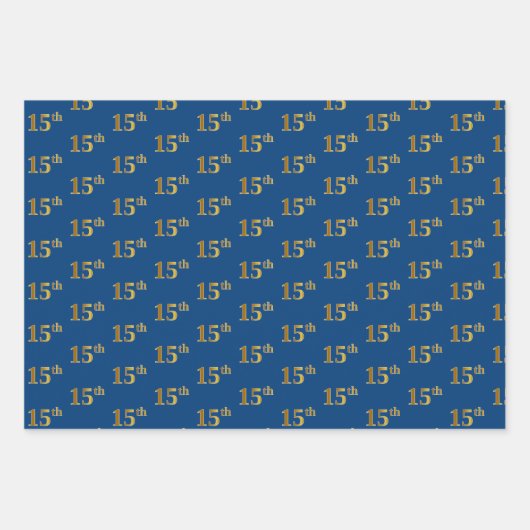 Elegant Black, Red, Blue, Imitate Gold 15. Event # Geschenkpapier Set (Vorderseite 3)