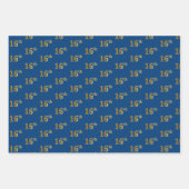 Elegant Black, Red, Blue, Imitate Gold 16. Event # Geschenkpapier Set (Vorderseite 3)