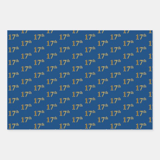 Elegant Black, Red, Blue, Imitate Gold 17. Event # Geschenkpapier Set (Vorderseite 3)