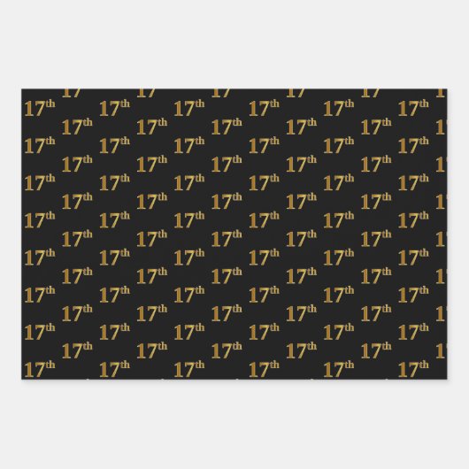 Elegant Black, Red, Blue, Imitate Gold 17. Event # Geschenkpapier Set (Vorderseite)
