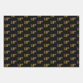 Elegant Black, Red, Blue, Imitate Gold 18. Event # Geschenkpapier Set (Vorderseite)