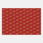 Elegant Black, Red, Blue, Imitate Gold 19. Event # Geschenkpapier Set (Vorderseite 2)