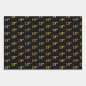 Elegant Black, Red, Blue, Imitate Gold 19. Event # Geschenkpapier Set (Vorderseite)