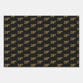 Elegant Black, Red, Blue, Imitate Gold 20. Event # Geschenkpapier Set (Vorderseite)