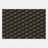 Elegant Black, Red, Blue, Imitate Gold 22. Event # Geschenkpapier Set (Vorderseite)