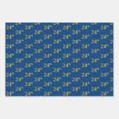 Elegant Black, Red, Blue, Imitate Gold 24. Event # Geschenkpapier Set (Vorderseite 3)