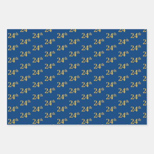 Elegant Black, Red, Blue, Imitate Gold 24. Event # Geschenkpapier Set (Vorderseite 3)