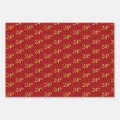 Elegant Black, Red, Blue, Imitate Gold 24. Event # Geschenkpapier Set (Vorderseite 2)