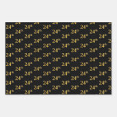 Elegant Black, Red, Blue, Imitate Gold 24. Event # Geschenkpapier Set (Vorderseite)