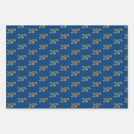 Elegant Black, Red, Blue, Imitate Gold 26. Event # Geschenkpapier Set (Vorderseite 3)