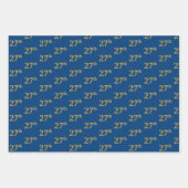 Elegant Black, Red, Blue, Imitate Gold 27. Event # Geschenkpapier Set (Vorderseite 3)