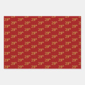 Elegant Black, Red, Blue, Imitate Gold 29. Event # Geschenkpapier Set (Vorderseite 2)