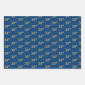 Elegant Black, Red, Blue, Imitate Gold 30. Event # Geschenkpapier Set (Vorderseite 3)