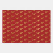 Elegant Black, Red, Blue, Imitate Gold 30. Event # Geschenkpapier Set (Vorderseite 2)