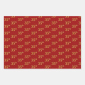 Elegant Black, Red, Blue, Imitate Gold 35. Event # Geschenkpapier Set (Vorderseite 2)