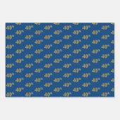 Elegant Black, Red, Blue, Imitate Gold 40. Event # Geschenkpapier Set (Vorderseite 3)