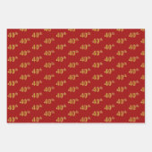 Elegant Black, Red, Blue, Imitate Gold 40. Event # Geschenkpapier Set (Vorderseite 2)