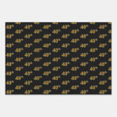 Elegant Black, Red, Blue, Imitate Gold 40. Event # Geschenkpapier Set (Vorderseite)