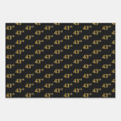 Elegant Black, Red, Blue, Imitate Gold 43. Event # Geschenkpapier Set (Vorderseite)