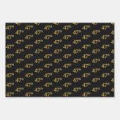 Elegant Black, Red, Blue, Imitate Gold 47. Event # Geschenkpapier Set (Vorderseite)