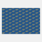 Elegant Black, Red, Blue, Imitate Gold 49. Event # Geschenkpapier Set (Vorderseite 3)