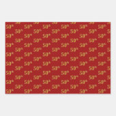 Elegant Black, Red, Blue, Imitate Gold 50. Event # Geschenkpapier Set (Vorderseite 2)