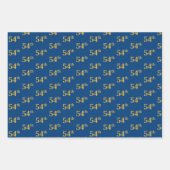 Elegant Black, Red, Blue, Imitate Gold 54. Event # Geschenkpapier Set (Vorderseite 3)