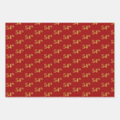 Elegant Black, Red, Blue, Imitate Gold 54. Event # Geschenkpapier Set (Vorderseite 2)