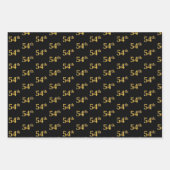 Elegant Black, Red, Blue, Imitate Gold 54. Event # Geschenkpapier Set (Vorderseite)