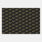 Elegant Black, Red, Blue, Imitate Gold 55. Event # Geschenkpapier Set (Vorderseite)