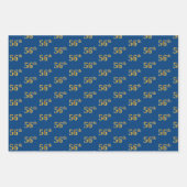 Elegant Black, Red, Blue, Imitate Gold 56. Event # Geschenkpapier Set (Vorderseite 3)