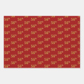 Elegant Black, Red, Blue, Imitate Gold 56. Event # Geschenkpapier Set (Vorderseite 2)