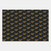 Elegant Black, Red, Blue, Imitate Gold 56. Event # Geschenkpapier Set (Vorderseite)