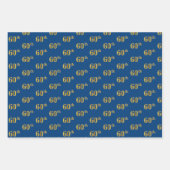 Elegant Black, Red, Blue, Imitate Gold 60. Event # Geschenkpapier Set (Vorderseite 3)