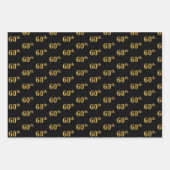 Elegant Black, Red, Blue, Imitate Gold 60. Event # Geschenkpapier Set (Vorderseite)