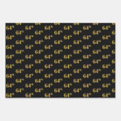 Elegant Black, Red, Blue, Imitate Gold 64. Event # Geschenkpapier Set (Vorderseite)