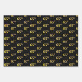 Elegant Black, Red, Blue, Imitate Gold 65. Event # Geschenkpapier Set (Vorderseite)