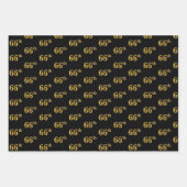 Elegant Black, Red, Blue, Imitate Gold 66. Event # Geschenkpapier Set (Vorderseite)