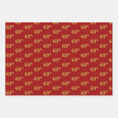 Elegant Black, Red, Blue, Imitate Gold 69. Event # Geschenkpapier Set (Vorderseite 2)
