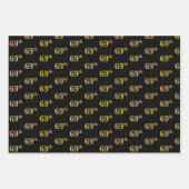 Elegant Black, Red, Blue, Imitate Gold 69. Event # Geschenkpapier Set (Vorderseite)