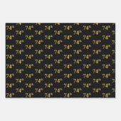 Elegant Black, Red, Blue, Imitate Gold 74. Event # Geschenkpapier Set (Vorderseite)