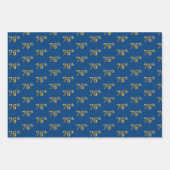 Elegant Black, Red, Blue, Imitate Gold 76. Event # Geschenkpapier Set (Vorderseite 3)