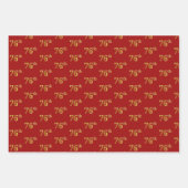 Elegant Black, Red, Blue, Imitate Gold 76. Event # Geschenkpapier Set (Vorderseite 2)