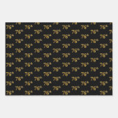 Elegant Black, Red, Blue, Imitate Gold 76. Event # Geschenkpapier Set (Vorderseite)